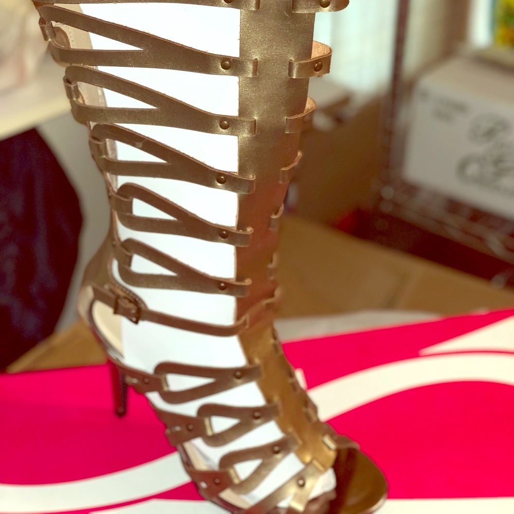 Thigh-hi gladiator heels
